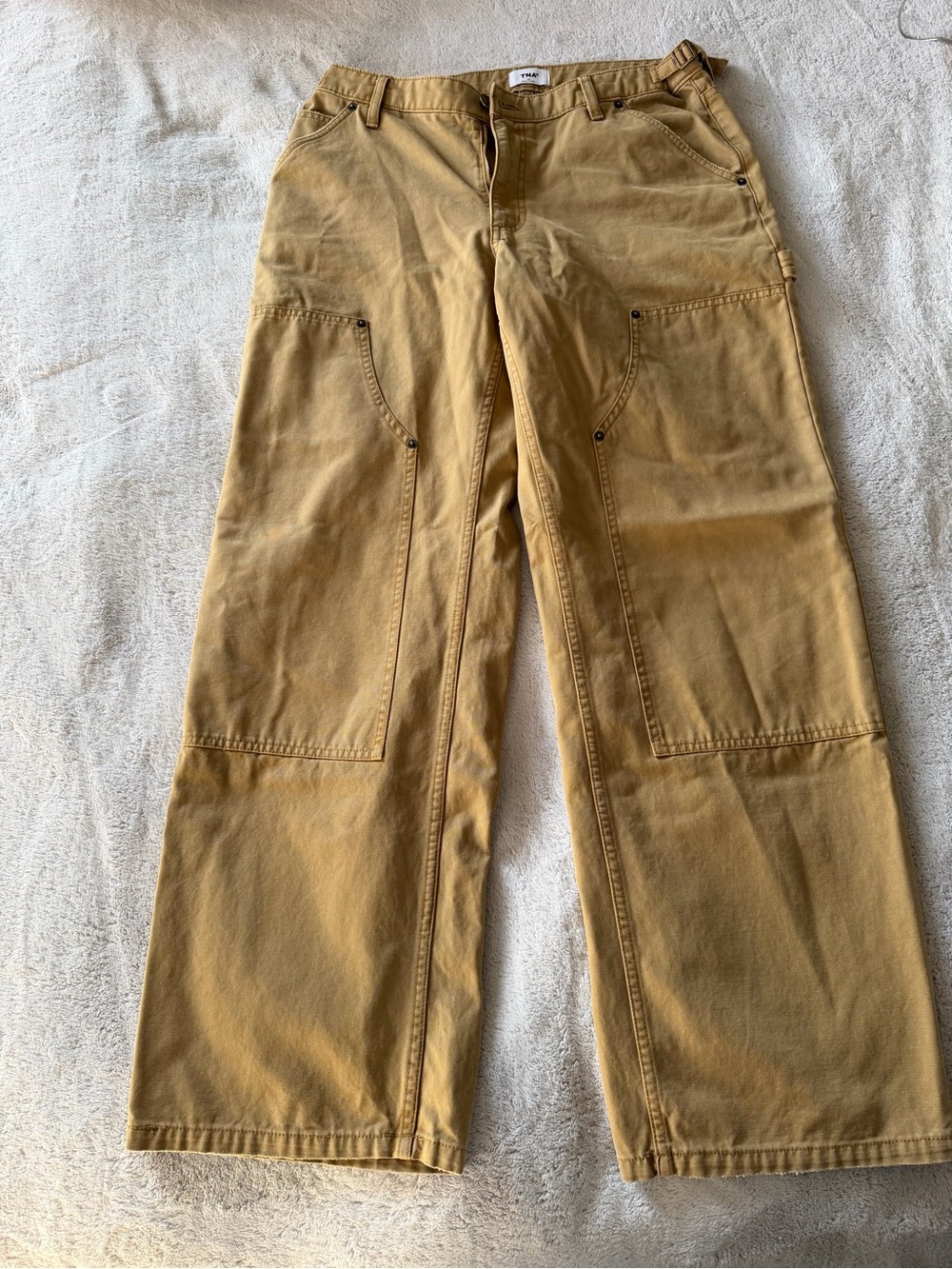 TNA Wide-Leg Flare Jeans in Tan